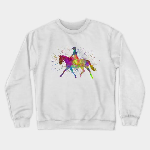 Watercolor horse show Crewneck Sweatshirt by PaulrommerArt